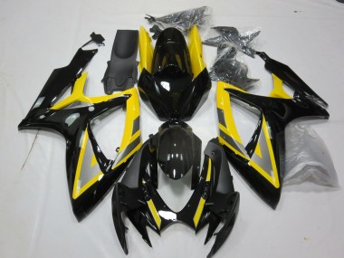 06-07 Argent & Noir Jaune GSXR 600-750 Carénage Moto