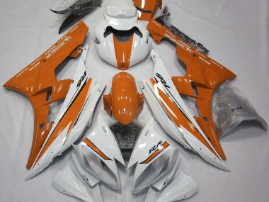 06-07 Blanc Brillant & Orange R6 Carénage Moto