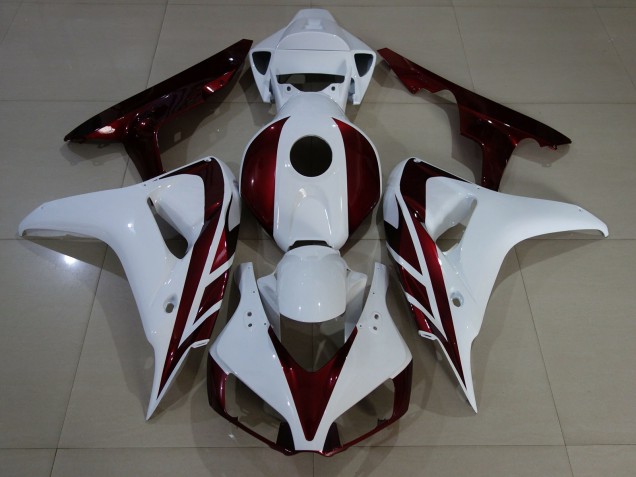 06-07 Blanc Brillant & Rouge Profond CBR1000RR Carénage Moto 06-07 Blanc Brillant & Rouge Profond CBR1000RR Carénage Moto