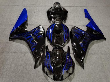 06-07 Noir Brillant Bleu Flamme CBR1000RR Carénage Moto