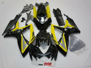 06-07 Noir & Jaune GSXR 600-750 Carénage Moto