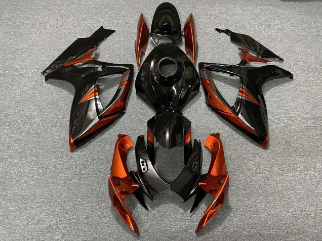 06-07 Noir & Orange Brûlé GSXR 600-750 Carénage Moto