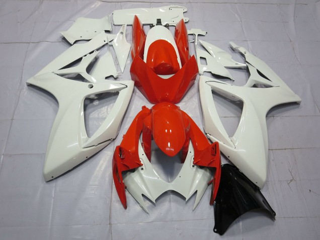 06-07 Orange & Blanc GSXR 600-750 Carénage Moto 06-07 Orange & Blanc GSXR 600-750 Carénage Moto