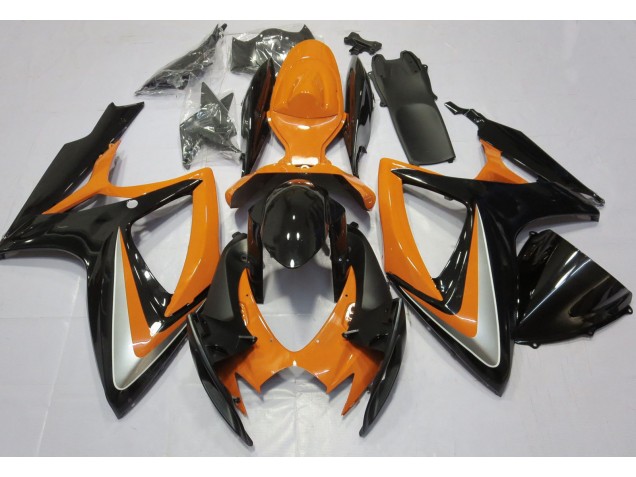 06-07 Orange Brillant Débadgé GSXR 600-750 Carénage Moto 06-07 Orange Brillant Débadgé GSXR 600-750 Carénage Moto
