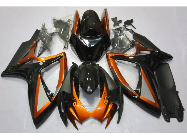06-07 Orange Brillant & Noir GSXR 600-750 Carénage Moto 06-07 Orange Brillant & Noir GSXR 600-750 Carénage Moto