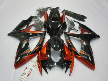 06-07 Orange & Noir GSXR 600-750 Carénage Moto