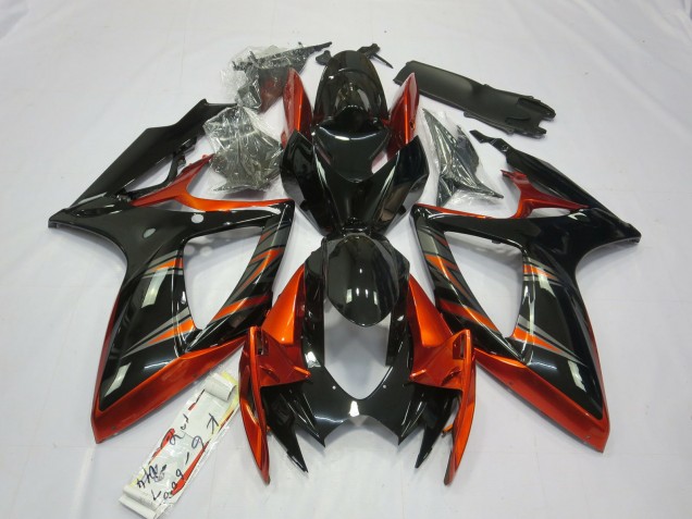 06-07 Orange & Noir GSXR 600-750 Carénage Moto 06-07 Orange & Noir GSXR 600-750 Carénage Moto