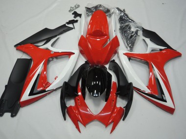 06-07 Rouge & Blanc GSXR 600-750 Carénage Moto