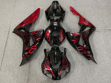 06-07 Rouge Brillant Flamme CBR1000RR Carénage Moto