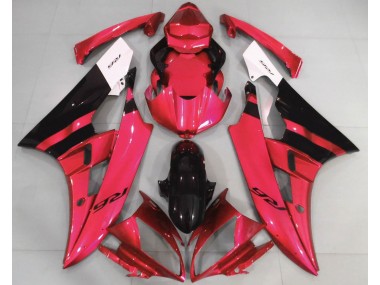 06-07 Rouge Brillant & Noir R6 Carénage Moto