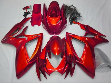 06-07 Rouge Brillant Uni GSXR 600-750 Carénage Moto