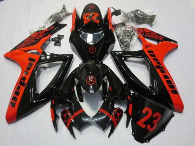 06-07 Rouge Jordan GSXR 600-750 Carénage Moto