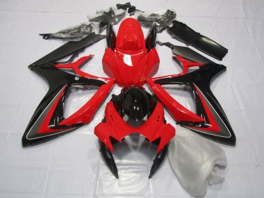06-07 Rouge Noir & Gris GSXR 600-750 Carénage Moto