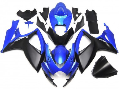 06-07 Style Personnalisé Noir Mat & Bleu OEM GSXR 600-750 Carénage Moto