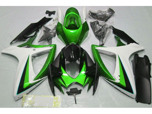 06-07 Vert Blanc GSXR 600-750 Carénage Moto 06-07 Vert Blanc GSXR 600-750 Carénage Moto