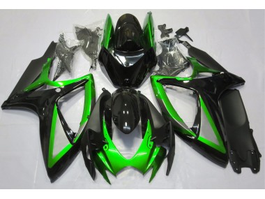 06-07 Vert Brillant & Noir GSXR 600-750 Carénage Moto