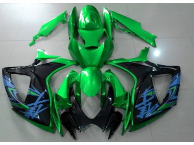 06-07 Vert Brillant & Noir GSXR 600-750 Carénage Moto