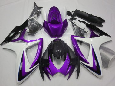06-07 Violet & Blanc Débadgé GSXR 600-750 Carénage Moto