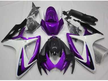 06-07 Violet & Blanc Débadgé GSXR 600-750 Carénage Moto