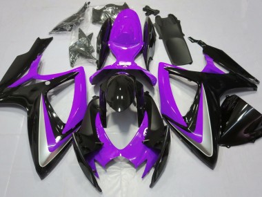 06-07 Violet Brillant Débadgé GSXR 600-750 Carénage Moto