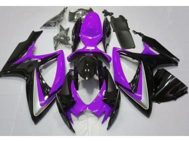 06-07 Violet Brillant Débadgé GSXR 600-750 Carénage Moto