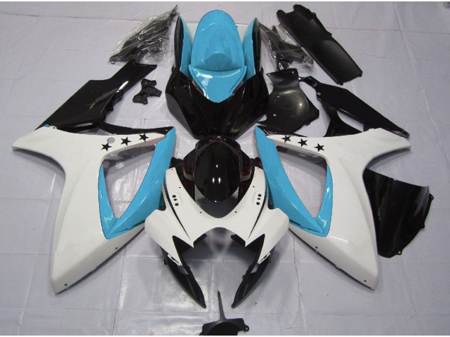 06-07 Étoile Bleu Clair GSXR 600-750 Carénage Moto 06-07 Étoile Bleu Clair GSXR 600-750 Carénage Moto