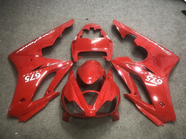 06-08 Rouge Avec Décalcomanies Blanches Daytona 675 Carénage Moto 06-08 Rouge Avec Décalcomanies Blanches Daytona 675 Carénage Moto