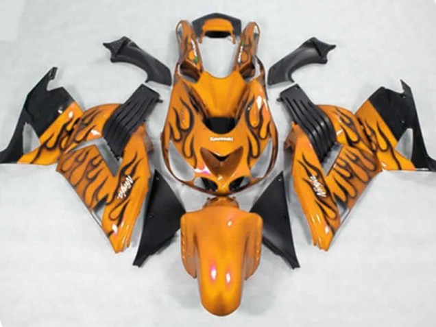 06-11 Giallo Nero Fiamma ZX14R Carénage Moto 06-11 Giallo Nero Fiamma ZX14R Carénage Moto