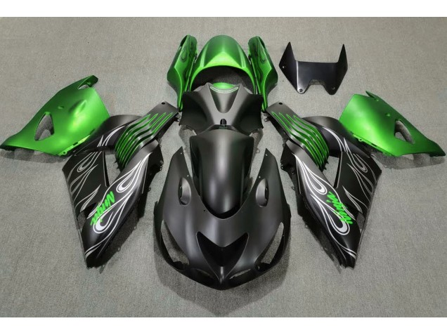 06-11 Noir Mat & Vert ZX14R Carénage Moto 06-11 Noir Mat & Vert ZX14R Carénage Moto