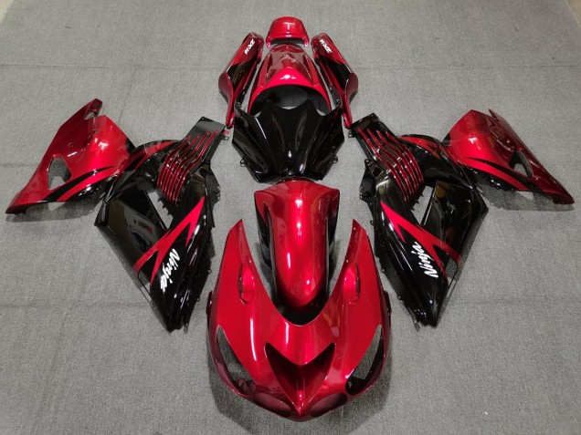 06-11 Rouge Feu & Noir ZX14R Carénage Moto 06-11 Rouge Feu & Noir ZX14R Carénage Moto