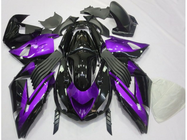 06-11 Violet Brillant & Noir Uni ZX14R Carénage Moto 06-11 Violet Brillant & Noir Uni ZX14R Carénage Moto