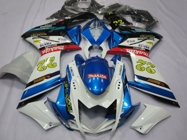 07-08 22 Blanc & Bleu GSXR 1000 Carénage Moto 07-08 22 Blanc & Bleu GSXR 1000 Carénage Moto