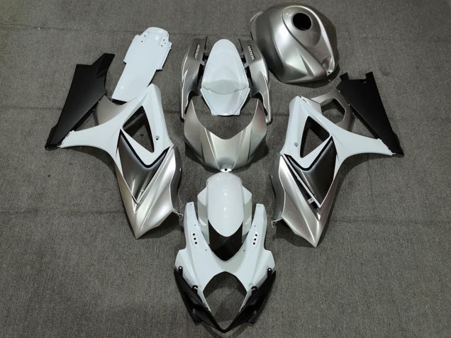 07-08 Argent Blanc Personnalisé Avec Noir GSXR 1000 Carénage Moto 07-08 Argent Blanc Personnalisé Avec Noir GSXR 1000 Carénage Moto