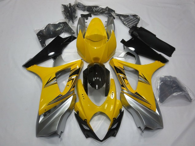 07-08 Argent Jaune GSXR 1000 Carénage Moto 07-08 Argent Jaune GSXR 1000 Carénage Moto