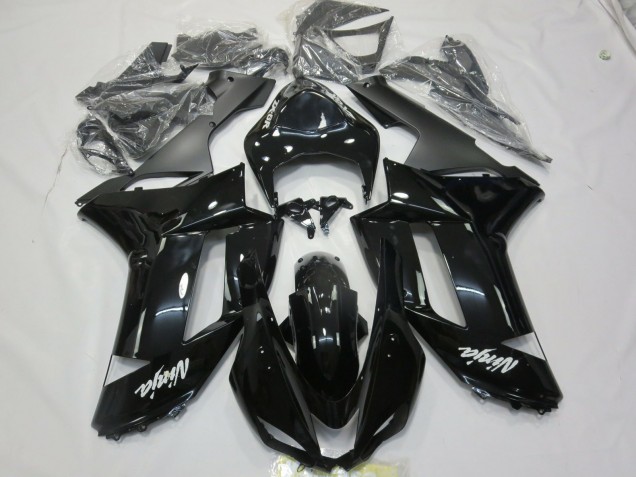 07-08 Autocollant Blanc Noir Brillant ZX6R Carénage Moto 07-08 Autocollant Blanc Noir Brillant ZX6R Carénage Moto