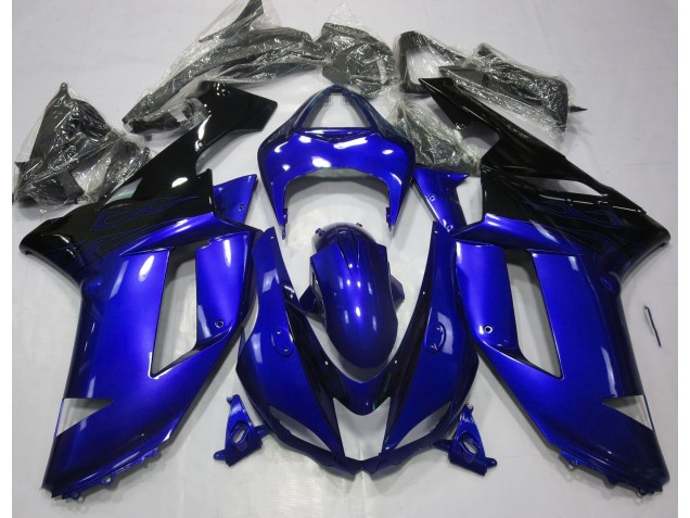 07-08 Bleu Brillant & Noir ZX6R Carénage Moto 07-08 Bleu Brillant & Noir ZX6R Carénage Moto