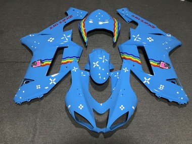 07-08 Bleu Clair Personnalisé ZX6R Carénage Moto