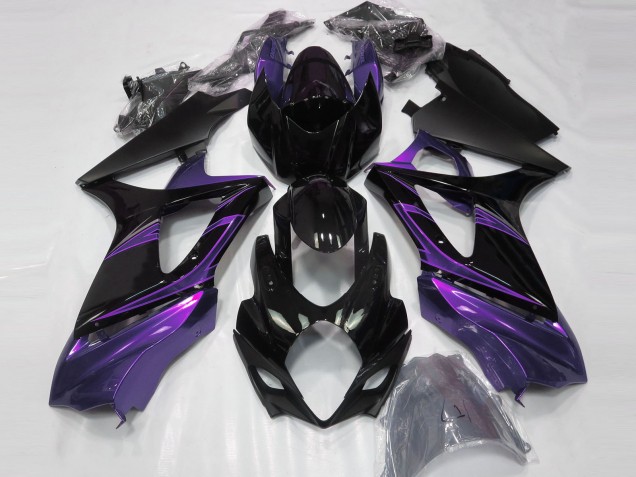 07-08 Mood Purple & Noir Brillant GSXR 1000 Carénage Moto 07-08 Mood Purple & Noir Brillant GSXR 1000 Carénage Moto