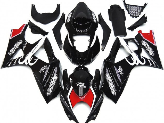 07-08 Noir & Blanc Avec Du Rouge GSXR 1000 Carénage Moto 07-08 Noir & Blanc Avec Du Rouge GSXR 1000 Carénage Moto