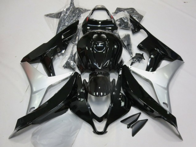 07-08 Noir Brillant & Argent CBR600RR Carénage Moto 07-08 Noir Brillant & Argent CBR600RR Carénage Moto
