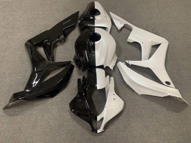 07-08 Noir Brillant / Blanc Divisé CBR600RR Carénage Moto 07-08 Noir Brillant / Blanc Divisé CBR600RR Carénage Moto