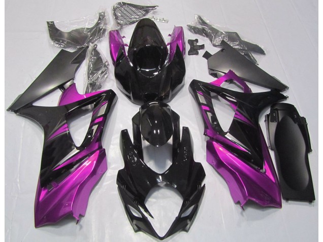 07-08 Noir Brillant & Rose GSXR 1000 Carénage Moto 07-08 Noir Brillant & Rose GSXR 1000 Carénage Moto