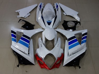 07-08 OEM Style Bleu & Blanc GSXR 1000 Carénage Moto