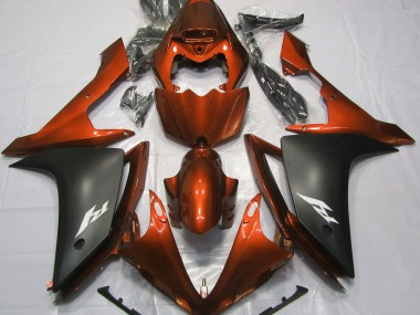 07-08 Orange Brillant & Noir R1 Carénage Moto