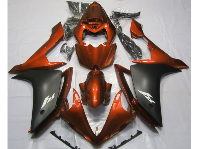 07-08 Orange Brillant & Noir R1 Carénage Moto 07-08 Orange Brillant & Noir R1 Carénage Moto