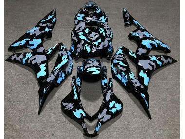 07-08 Personnalisé Camo Bleu CBR600RR Carénage Moto