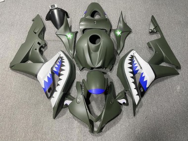 07-08 Requin Vert Mat & Bleu CBR600RR Carénage Moto