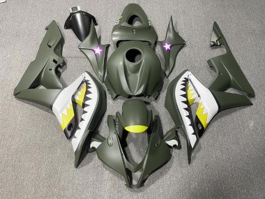 07-08 Requin Vert Mat & Jaune CBR600RR Carénage Moto