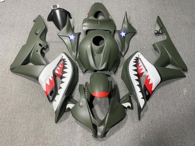 07-08 Requin Vert Mat & Rouge CBR600RR Carénage Moto