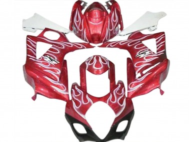 07-08 Rouge Brillant & Blanc Flamme GSXR 1000 Carénage Moto